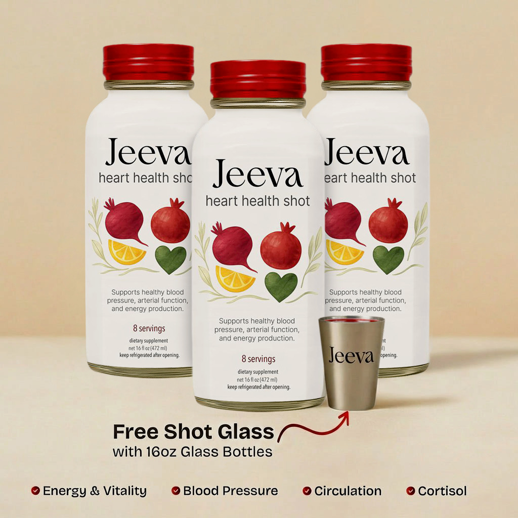 Jeeva's Herbal Heart Support (3 Glass Bottles)